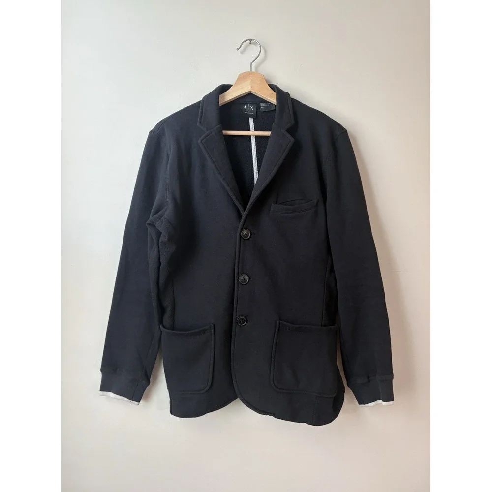 Mens Armani Exchange Cotton/Polyester Black Blazer Size Small